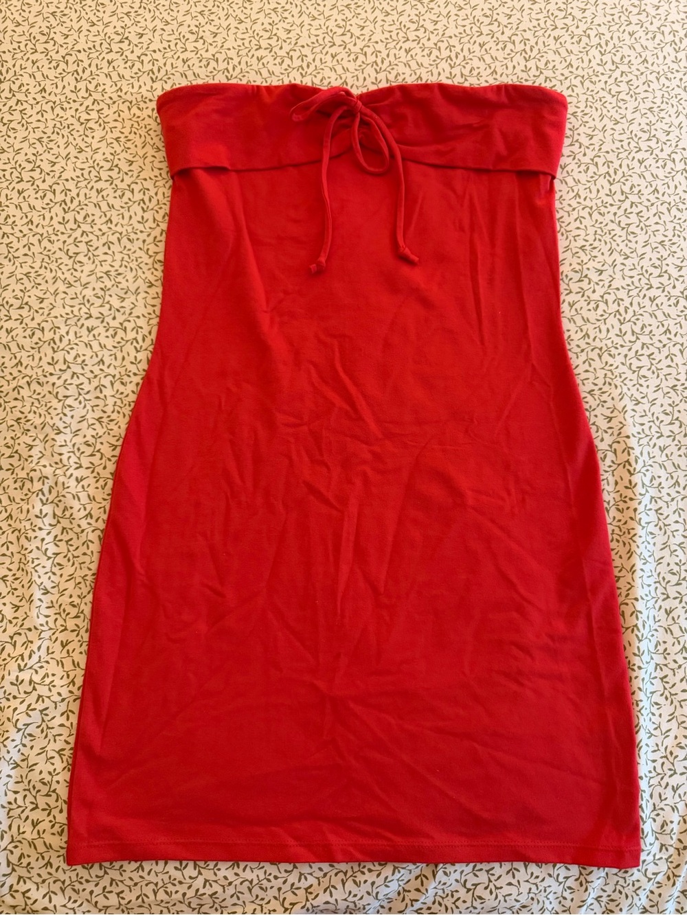 wild fable Red Strapless Tie-Front Bodycon Dress